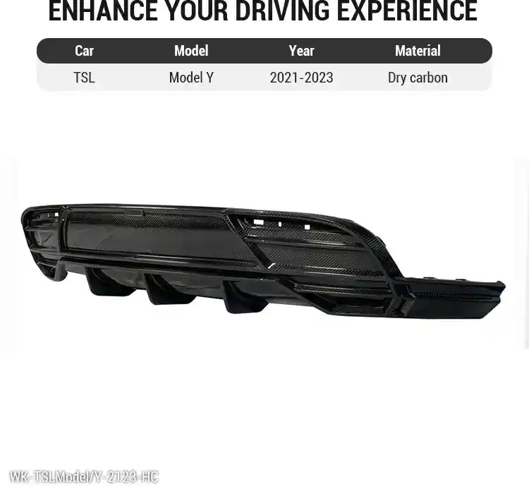 21-23 Model Y Rear Diffuser Lip Wholesale Prepreg Carbon Fiber (1)
