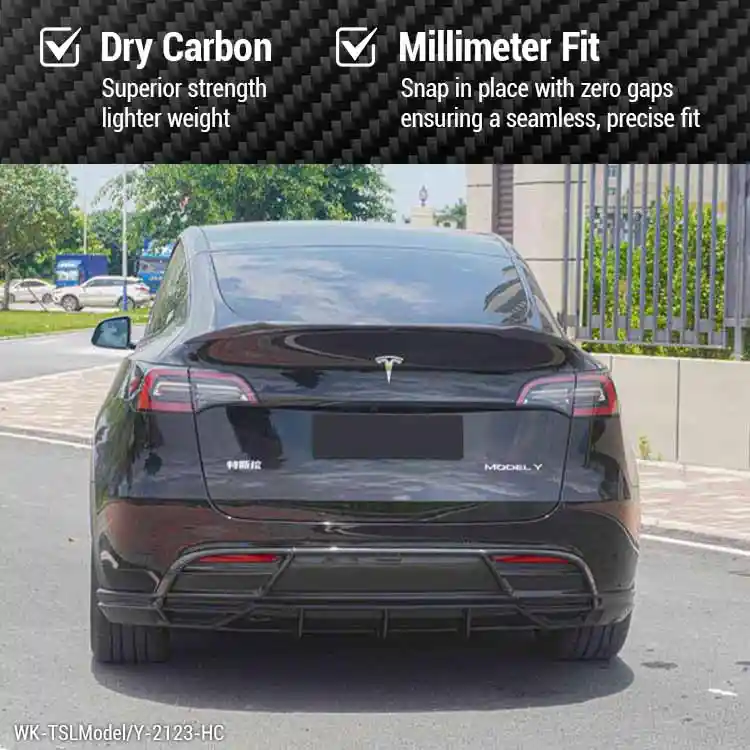 21-23 Model Y Rear Diffuser Lip Wholesale Prepreg Carbon Fiber (2)