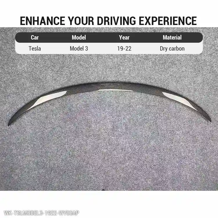 Aftermarket Model 3 Carbon Fiber Spoiler for Tesla 2019-2022 (1)