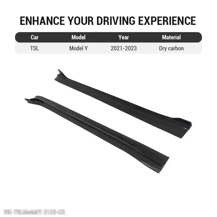 Carbon Fiber Model Y Side Skirts Wholesale 2021 2022 2023 (1)