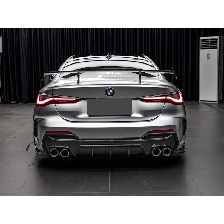 G22 rear diffuser installed rear view with quad exhaust layout
