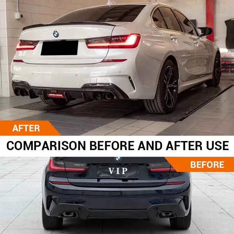 G20 diffuser before and after installation on BMW 3 Series