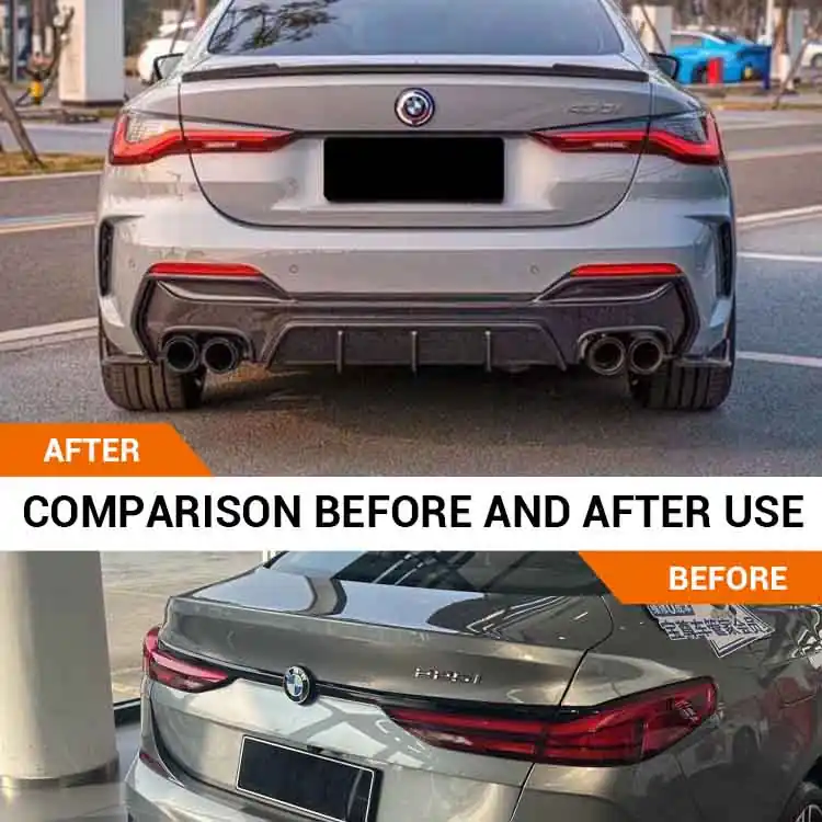 G22 rear diffuser before and after installation comparison