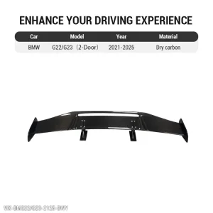 G22 spoiler wing dry carbon blade with end plates and uprights