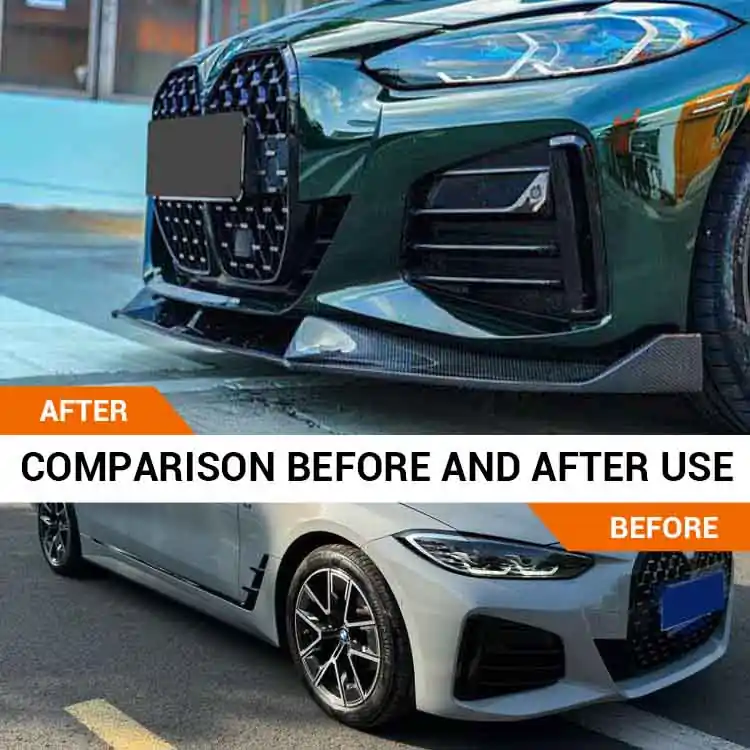 G26 front lip before and after installation comparison